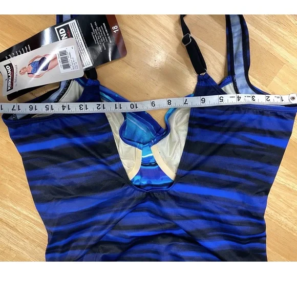 NWT! Miracle Suit Royal Blue, purple, black Misses plus Bathing Suit one piece - Picture 8 of 11